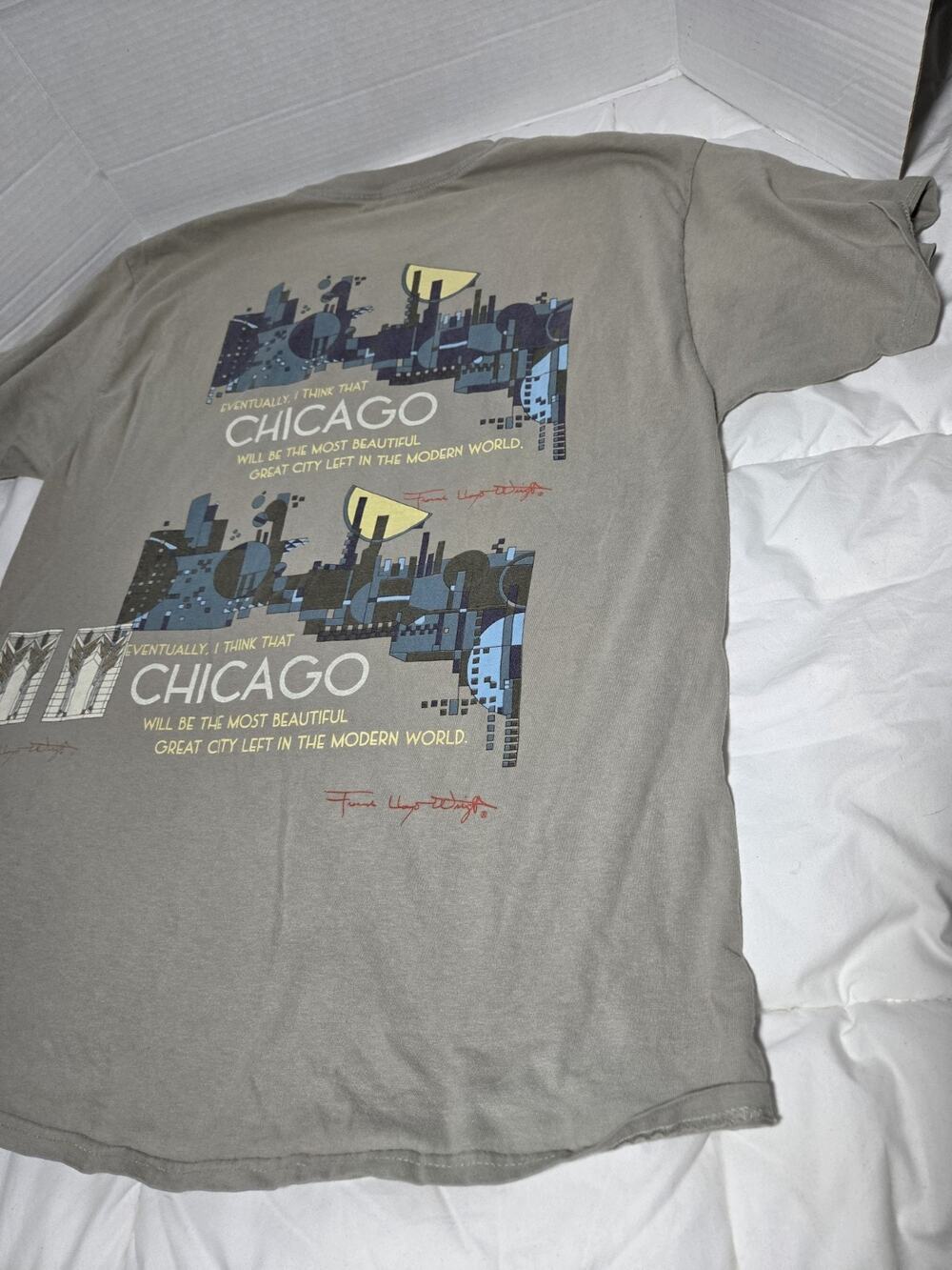 Frank Lloyd Wright Chicago Sz M Liberty Graphics Retired Vtg Collection Men